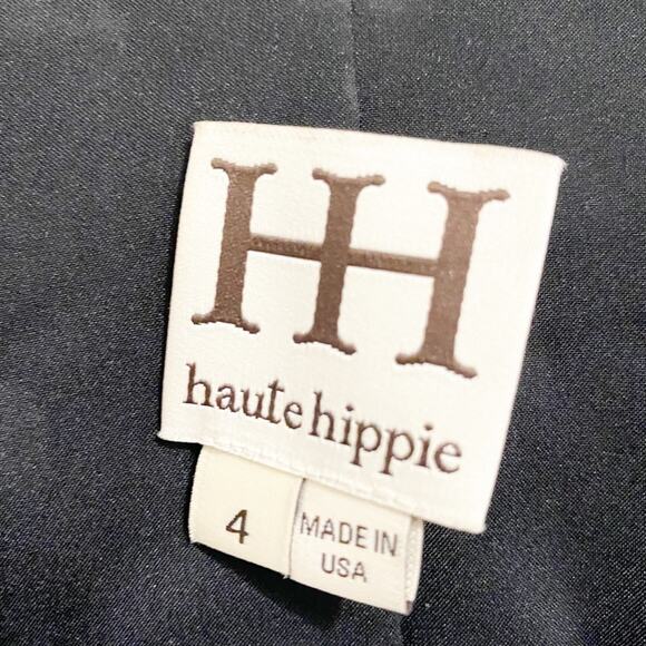 Haute Hippie blazer vest black tuxedo style size 4 - Picture 3 of 5